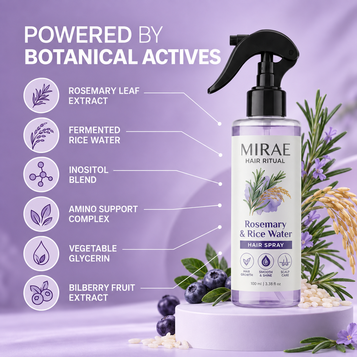 Rosemary + Rice Water Spray
